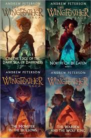 this is a picture of all of the books in the Wingfeather Saga series